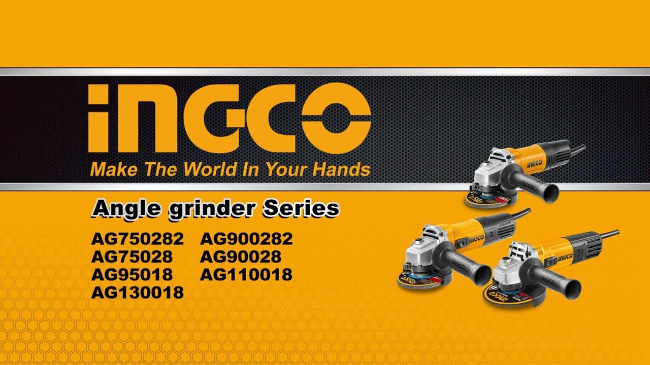 Miniatură video: Углошлифмашины INGCO AG90028; AG900285; AG75028; AG130018; AG110018; AG110028
