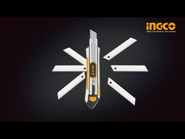 Miniatură video: INGCO Snap Off Blade Knife, HKNS1808