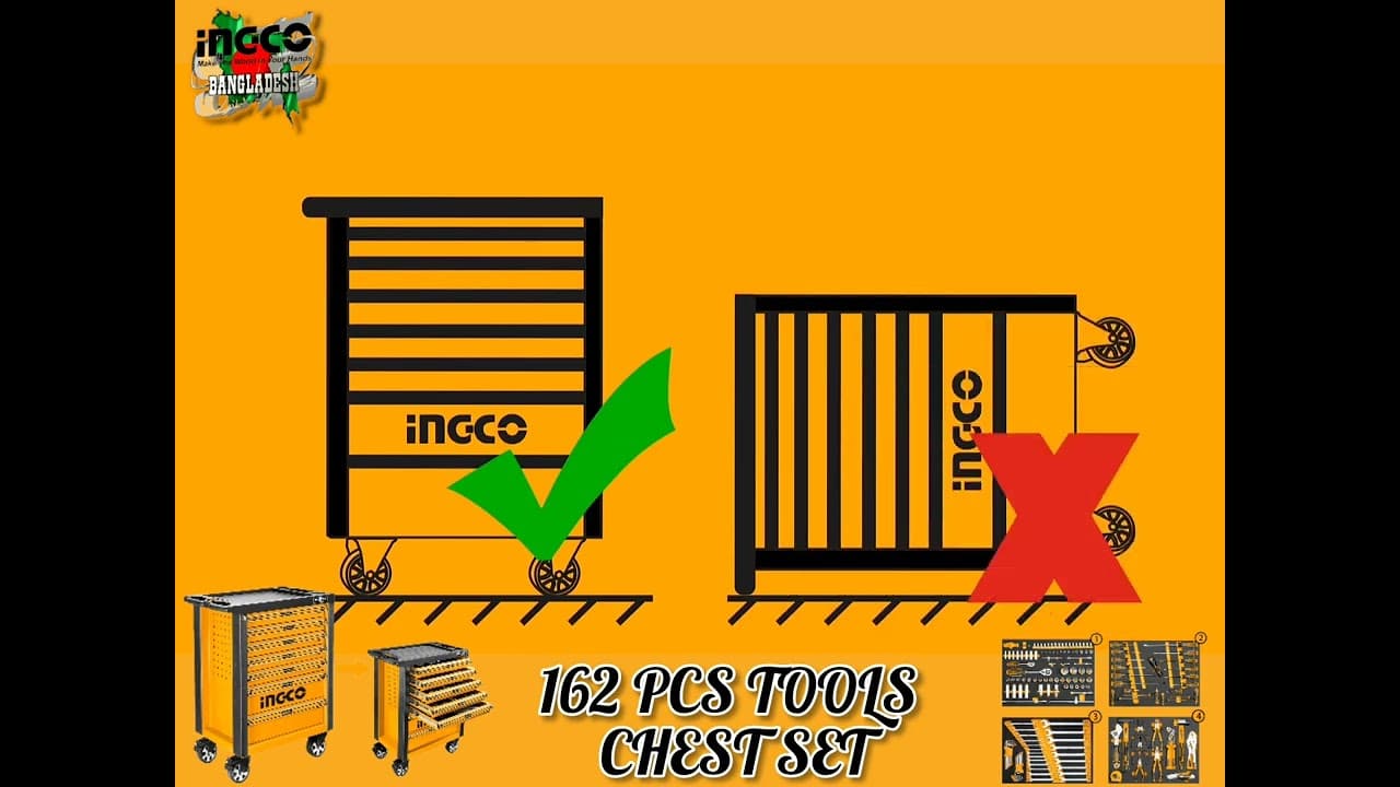Miniatură video: 162 pcs TOOLS CHEST SET - 7 Drawers - INGCO - HTCS271621