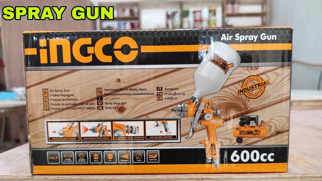 Miniatură video: REVIEW ALAT SEMPROT CAT SPRAY GUN HVLP INGCO ASG1061
