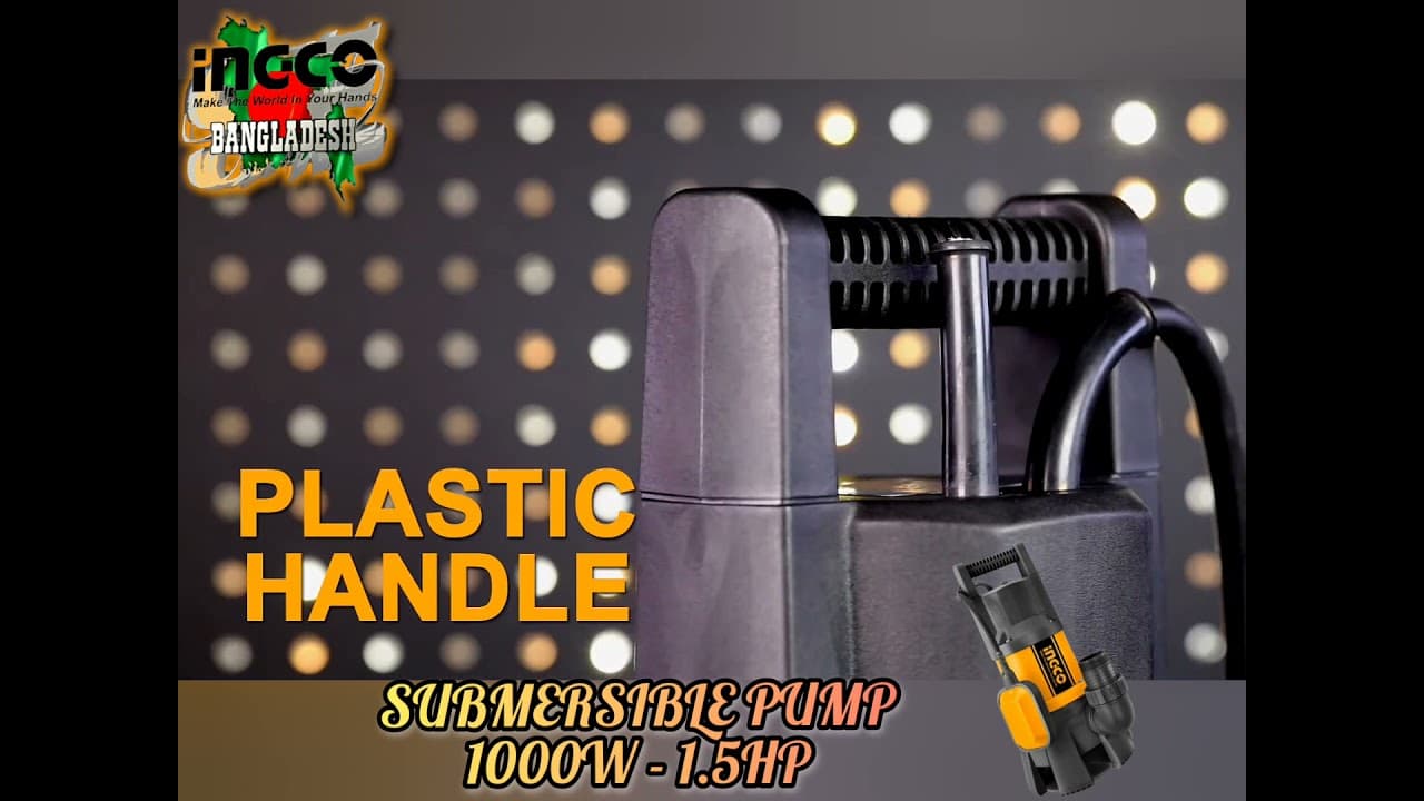 Miniatură video: SUBMERSIBLE SEWAGE / MUD PUMP - 1000W - 1.5HP - INGCO - SPD10001