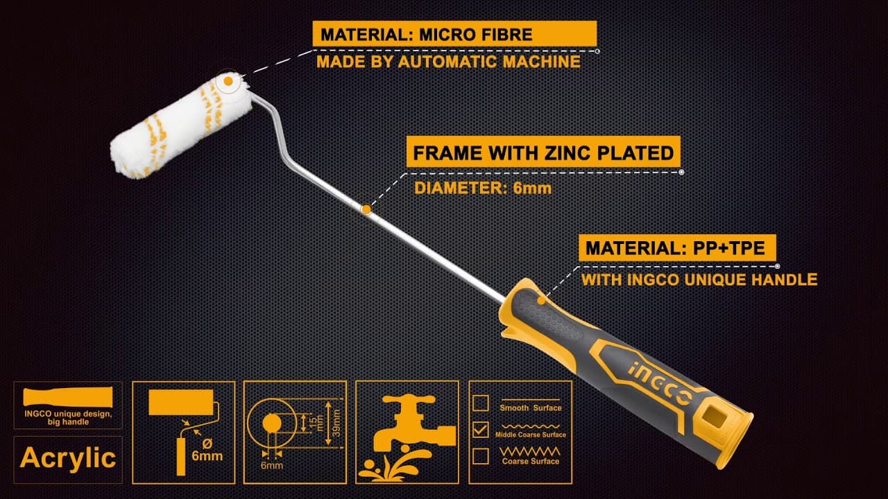 Miniatură video: INGCO Cylinder brush HRHT061001D
