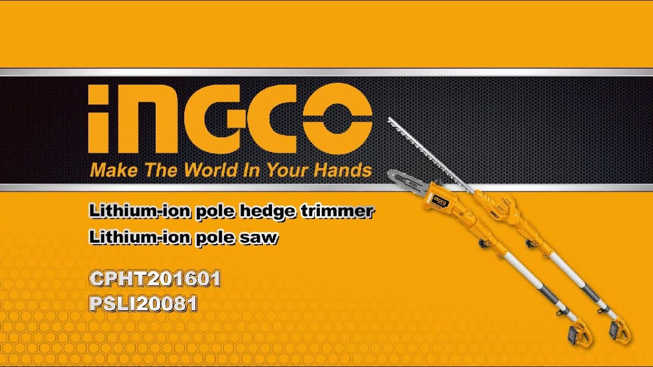 Miniatură video: Πολυμηχάνημα 2 σε 1 Μπαταρίας 20V Li-Ion CPTS201681 Cordless pole saw with pole hedge trimmer INGCO