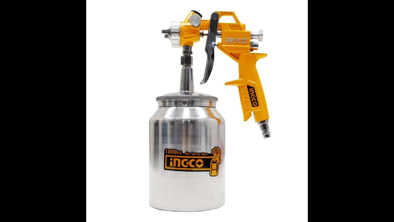 Miniatură video: INGCO Air Spray Gun ASG3101 1000CC quick Unboxing and Testing