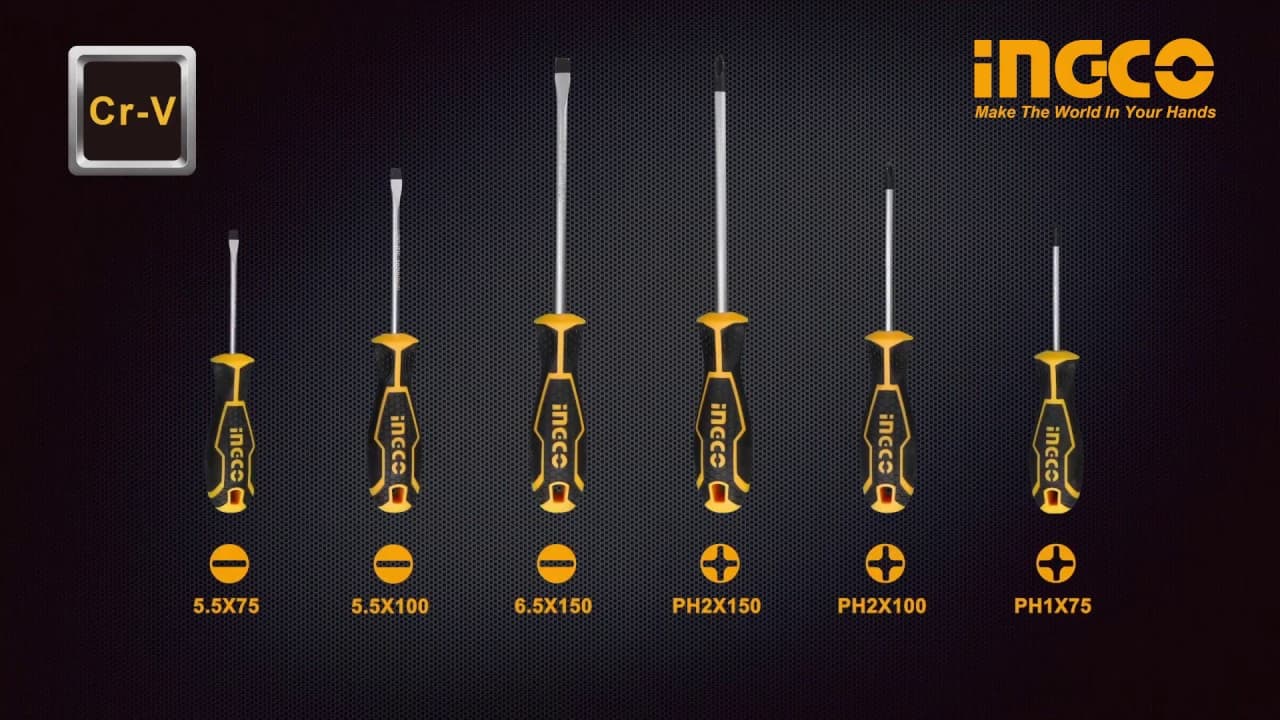 Miniatură video: INGCO HKSD0628 Screwdriver Set
