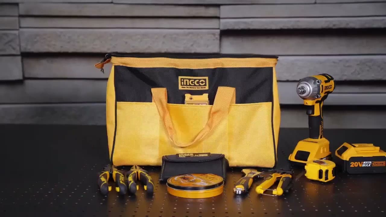 Miniatură video: Túi đồ nghề 13 inch 33cm INGCO HTBG281328