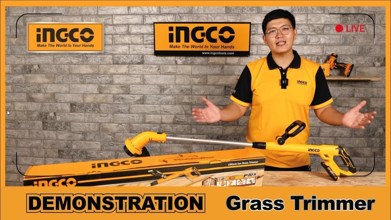 Miniatură video: Testing | INGCO Grass Trimmer CGTLI20018
