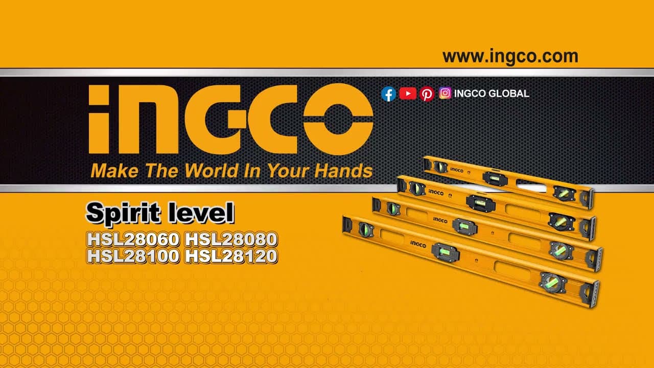 Miniatură video: Αλφάδι Μαγνητικό HSL28060  HSL28080  HSL28100  HSL28120  Spirit Level INGCO
