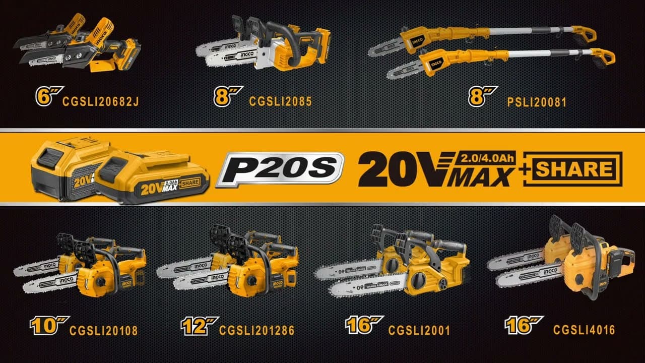 Miniatură video: INGCO Lithium chainsaw series CGSLI2058