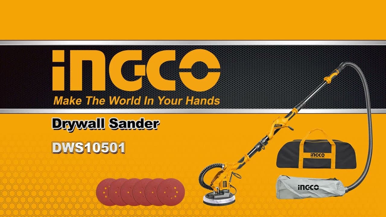 Miniatură video: Машина для шлифовки стен INGCO 1050W DWS10501