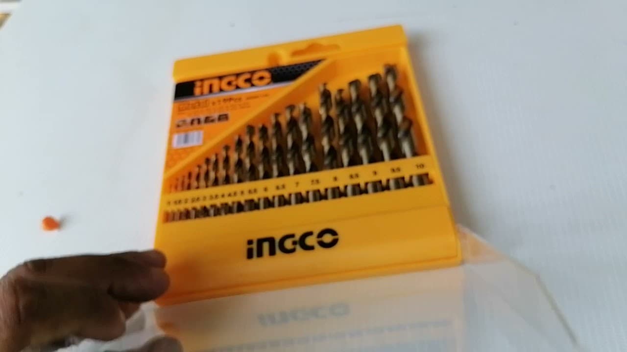 Miniatură video: INGCO 19pcs Cobalt HSS Drill Bit SET 1-10mm AKDB1195  •BUILDMATE• IHT