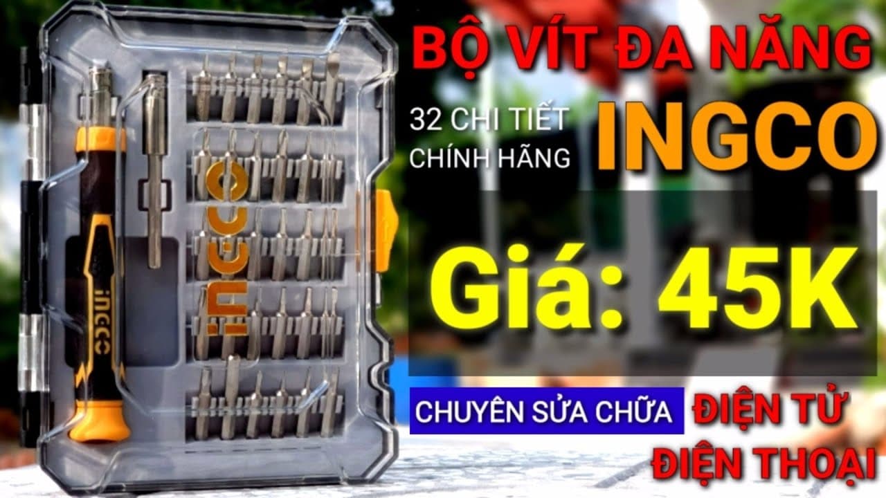 Miniatură video: REVIEW Bộ tua vít đa năng 32 chi tiết INGCO HKSDB0348 sửa điện thoại đồ điện tử | Giá siêu rẻ