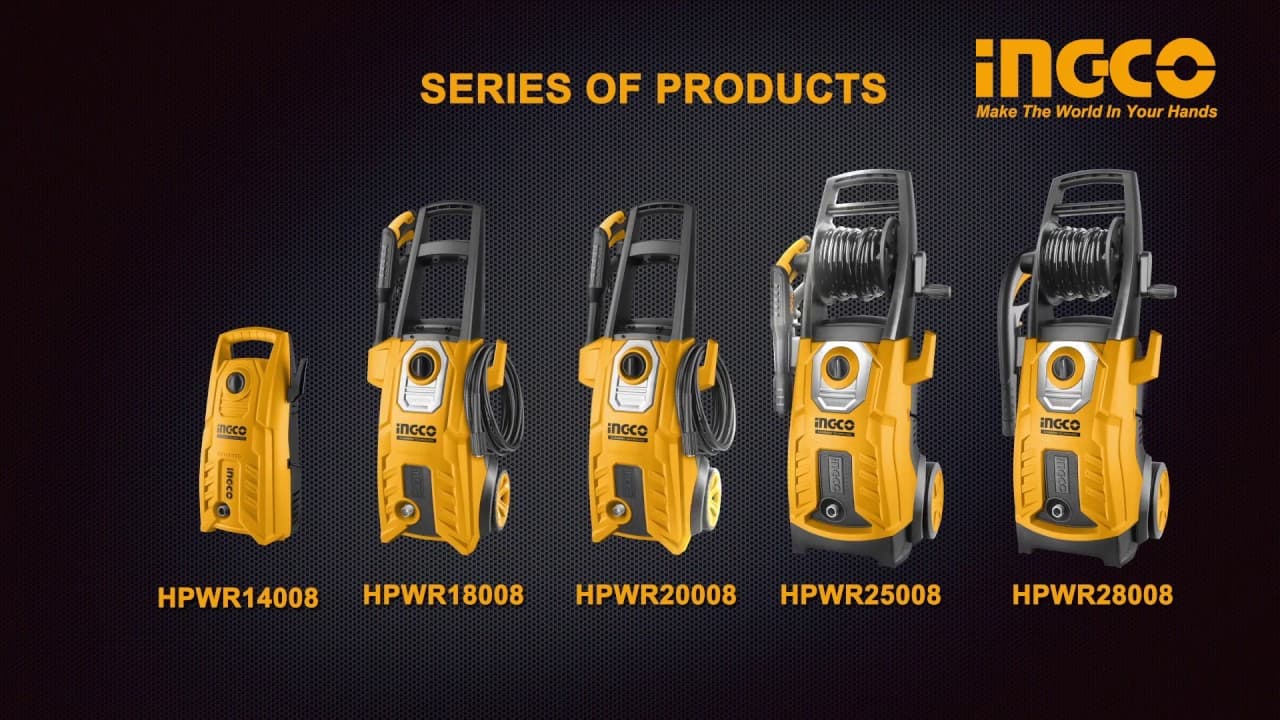Miniatură video: INGCO: IDROPULITRICE 1400W CON ACCESSORI