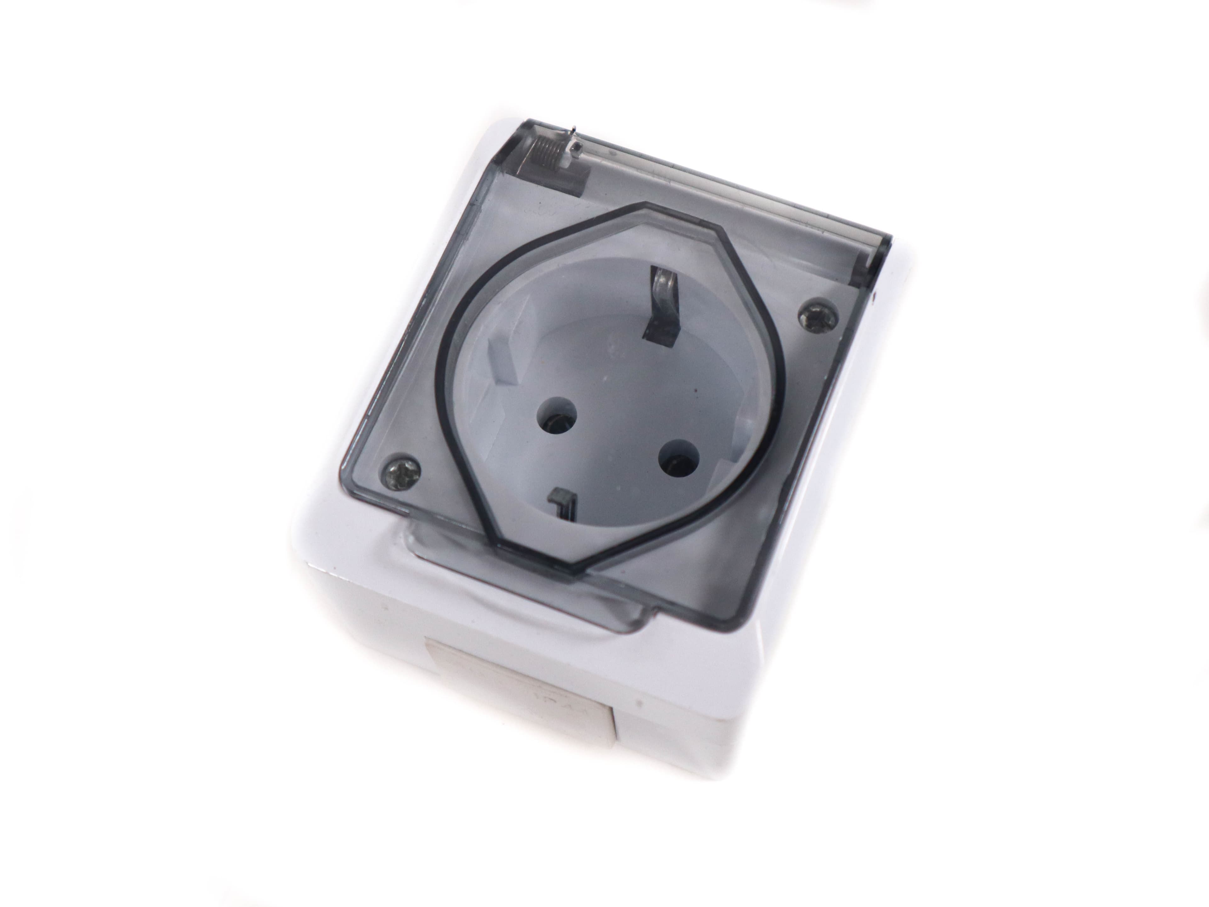 Priza Simpla Aplicata cu Capac Plastic
