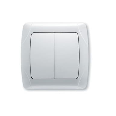 Intrerupator / Comutator Dublu Alb