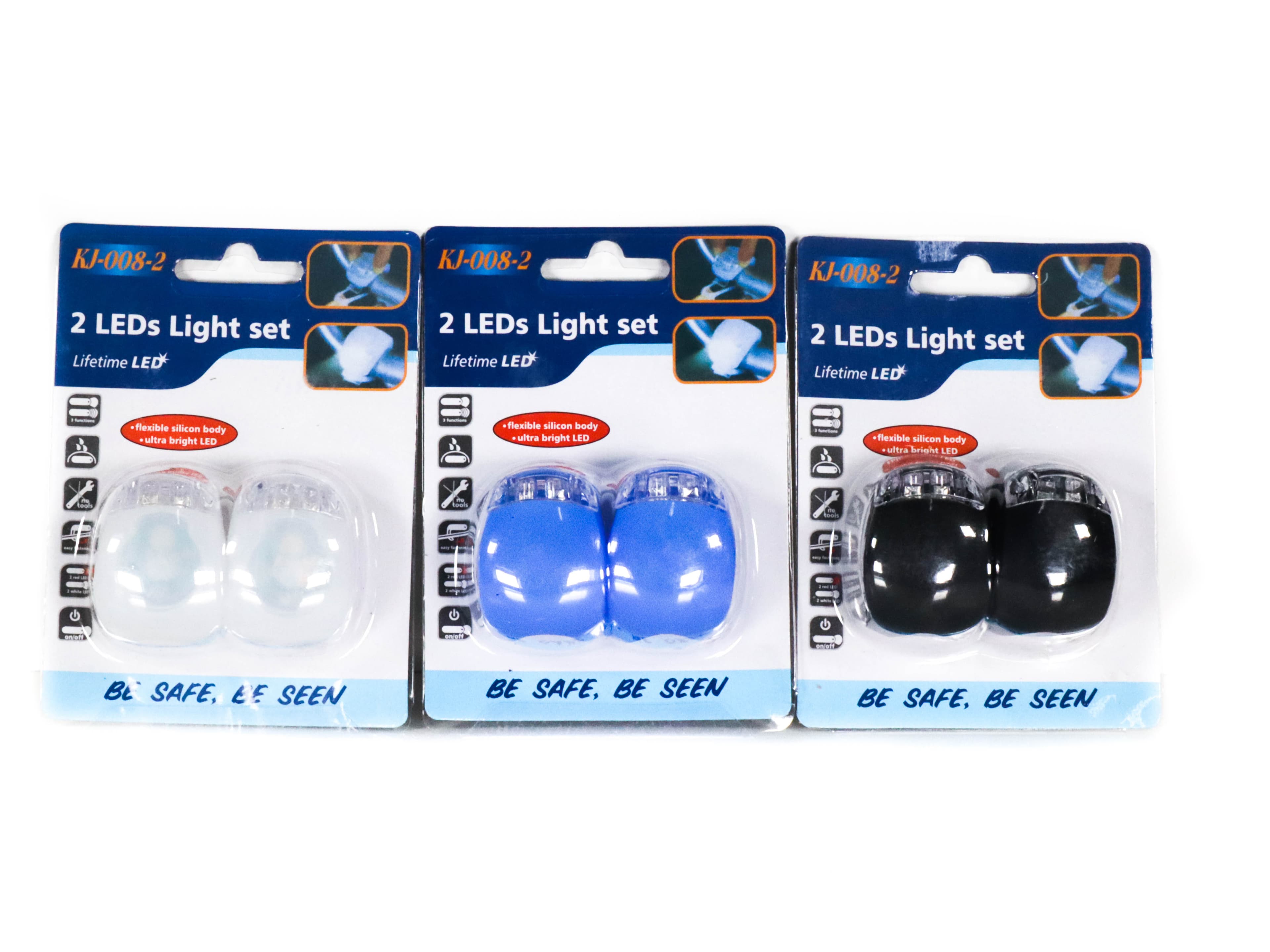 Licurici cu LED Fata Spate Alb/Rosu Silicon Set 2buc