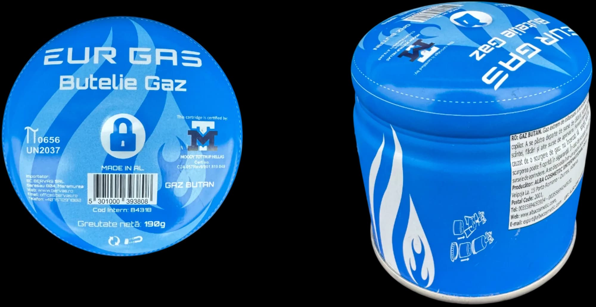 Butelie Gaz 190gr + Valva EurGas