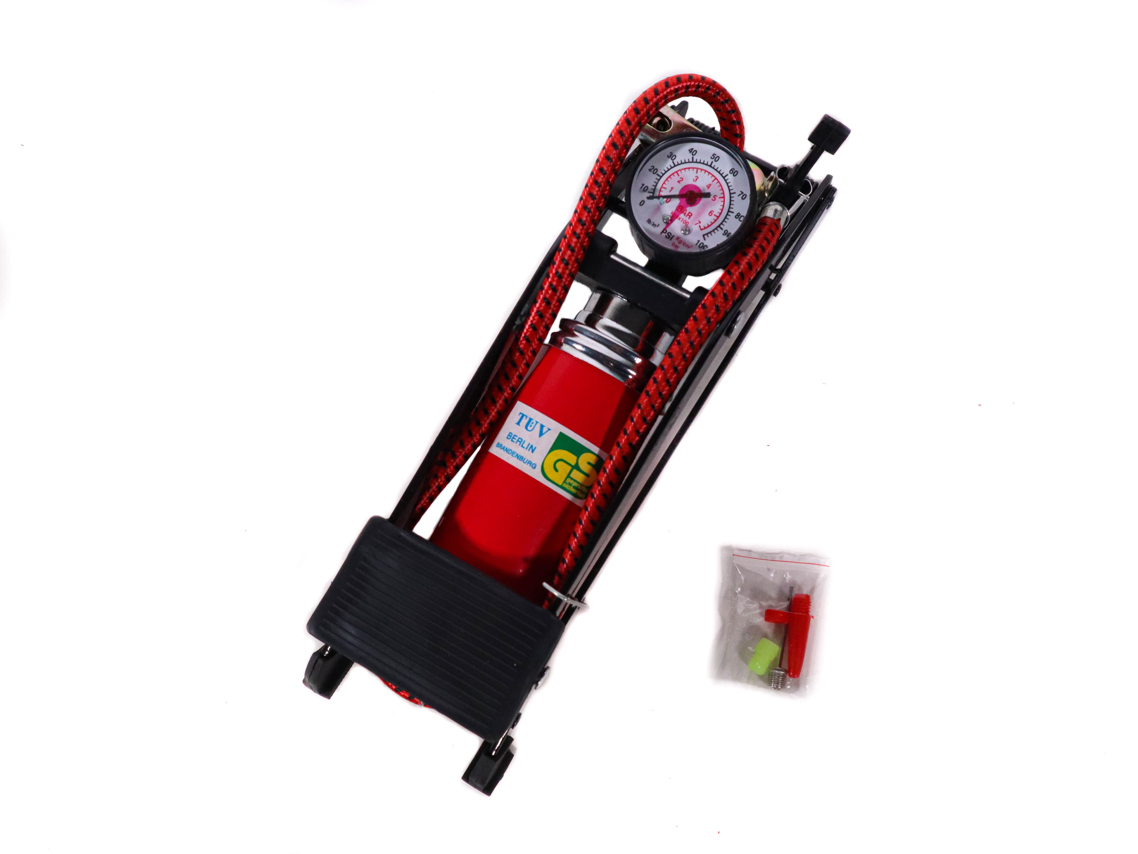 Pompa Auto la Picior cu 1 Piston + Manometru