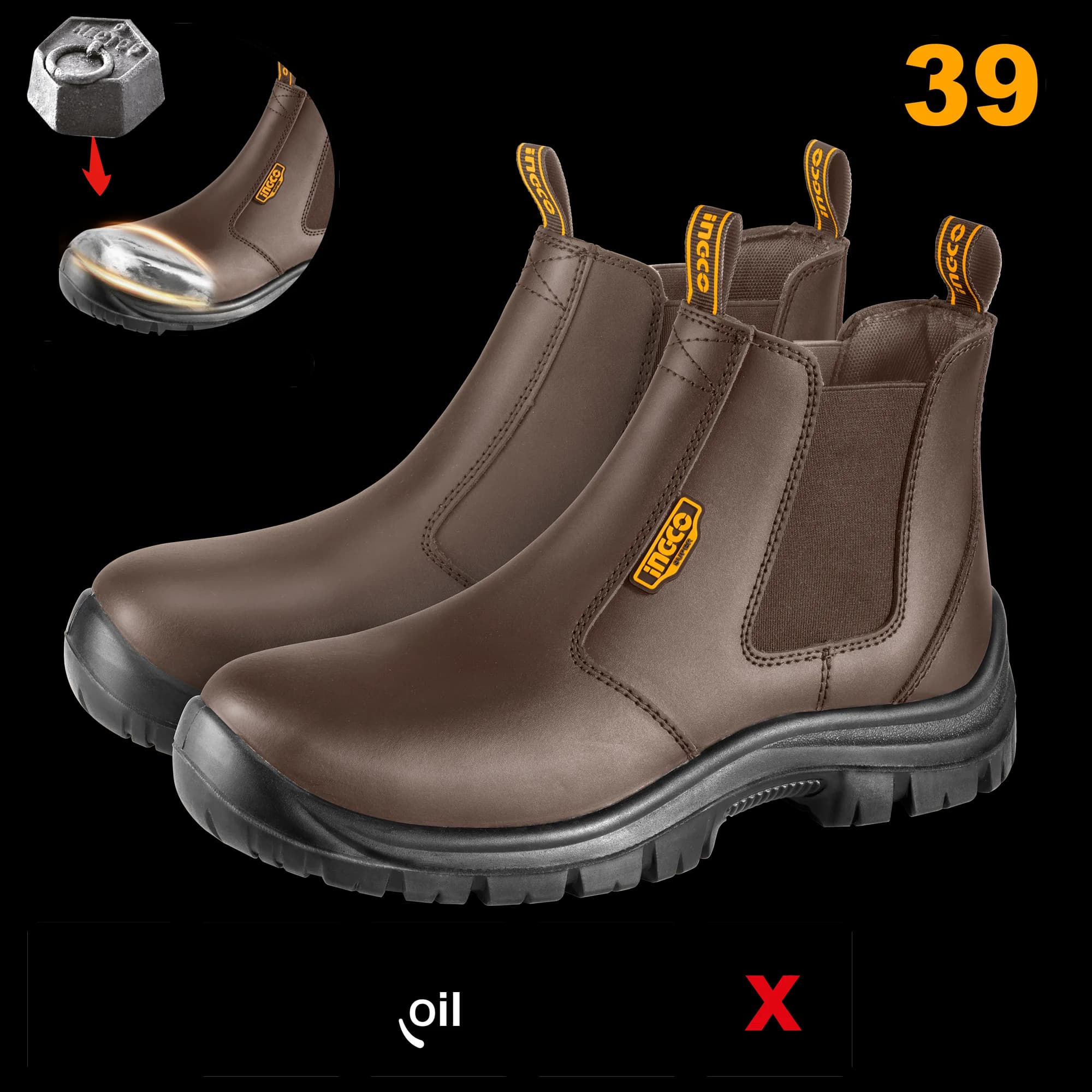 Ghete Protectie Maro cu Varf Metalic 39