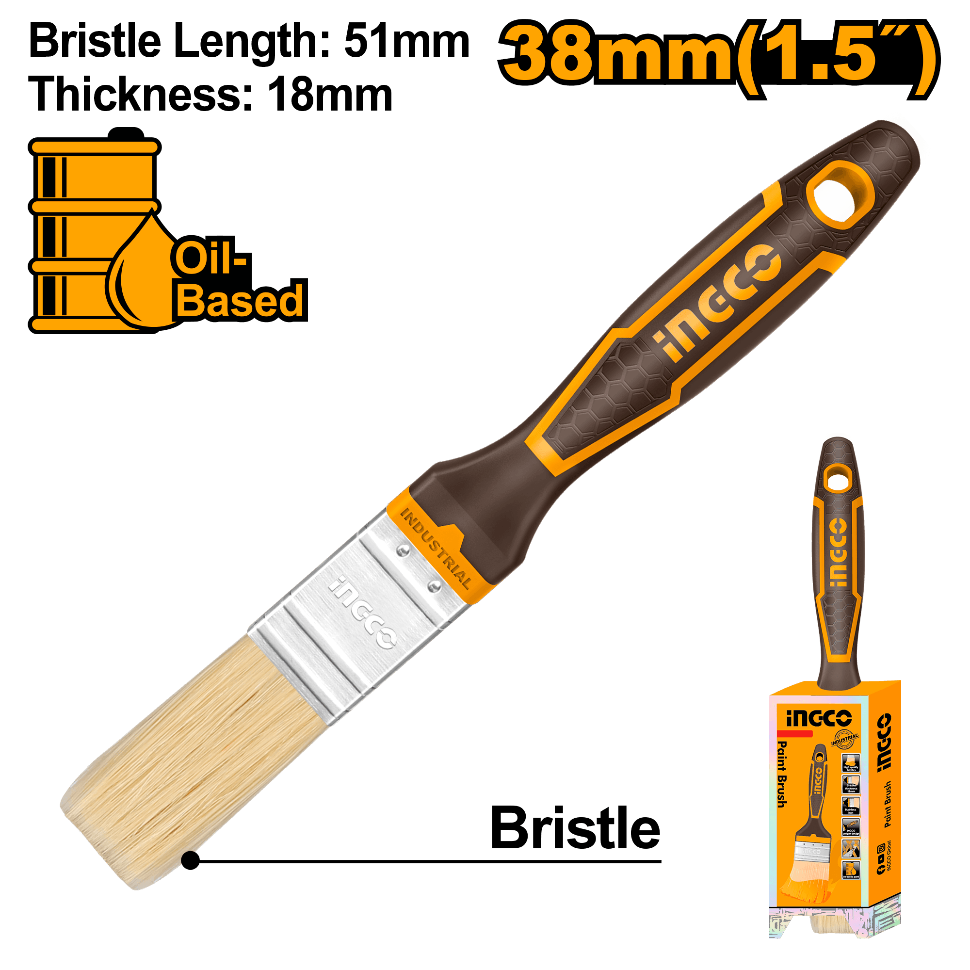 Pensula 38mm cu Maner Cauciucat