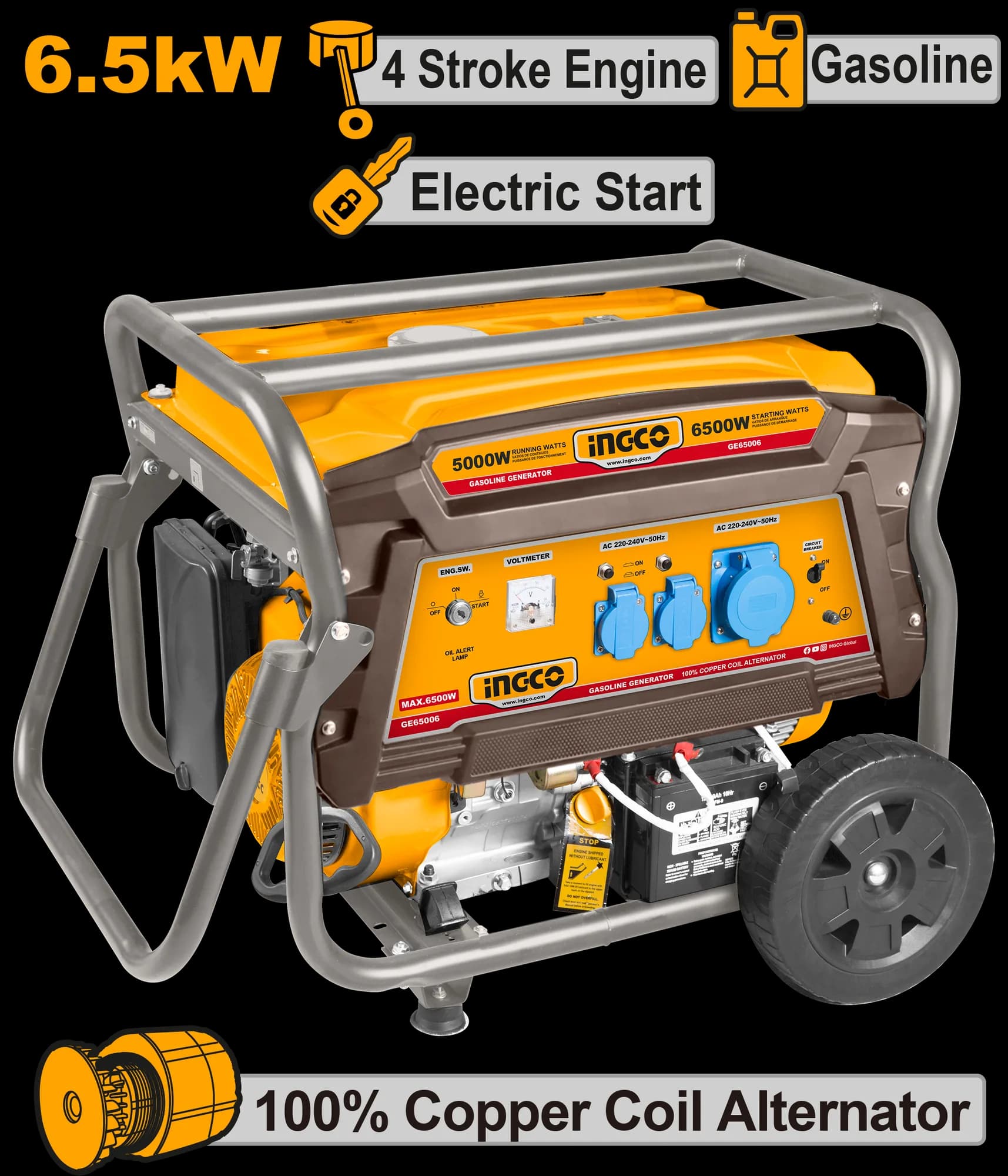 Generator pe Benzina 6.5Kw cu Pornire Automata