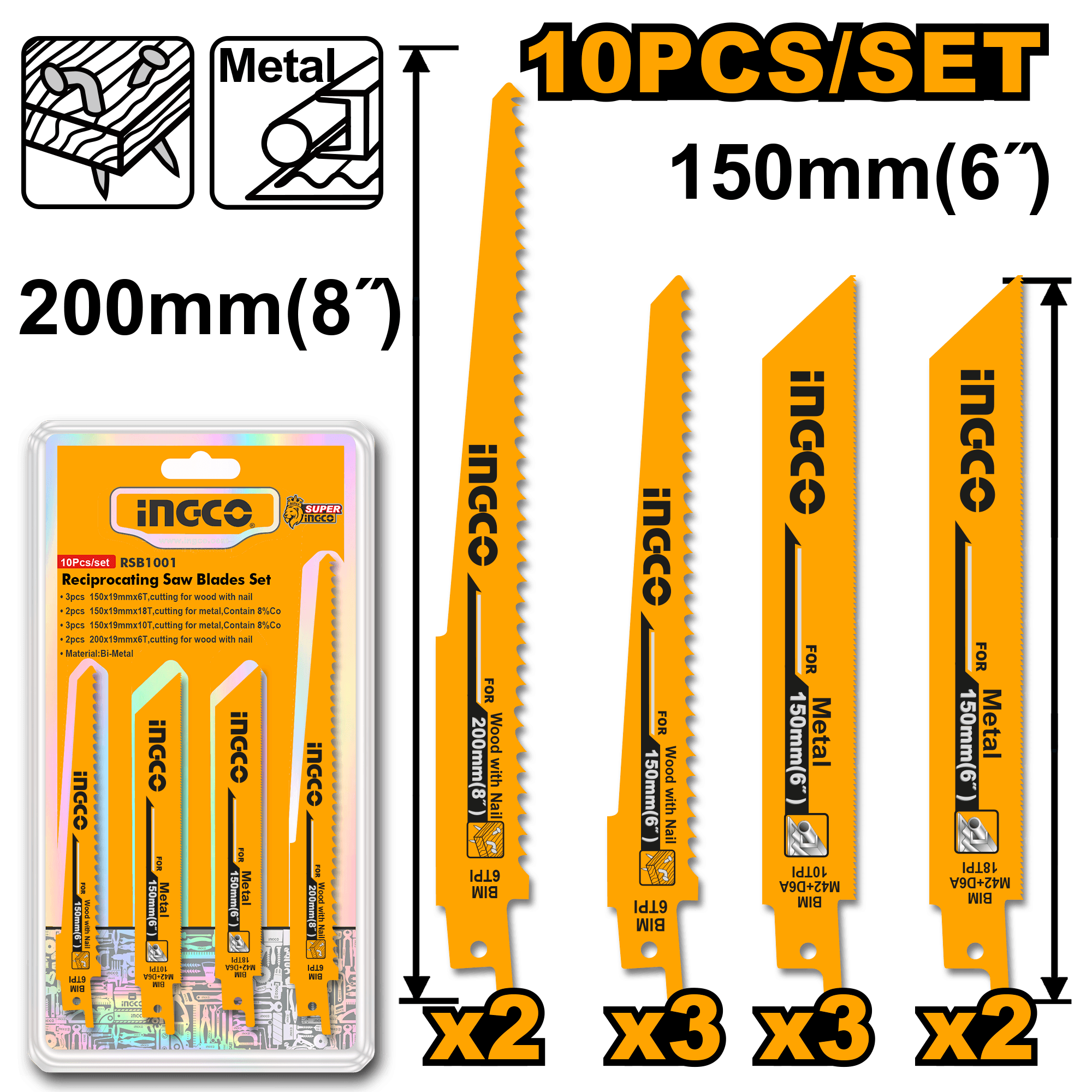 Panza Fierastrau Sabie Metal Lemn set 10buc