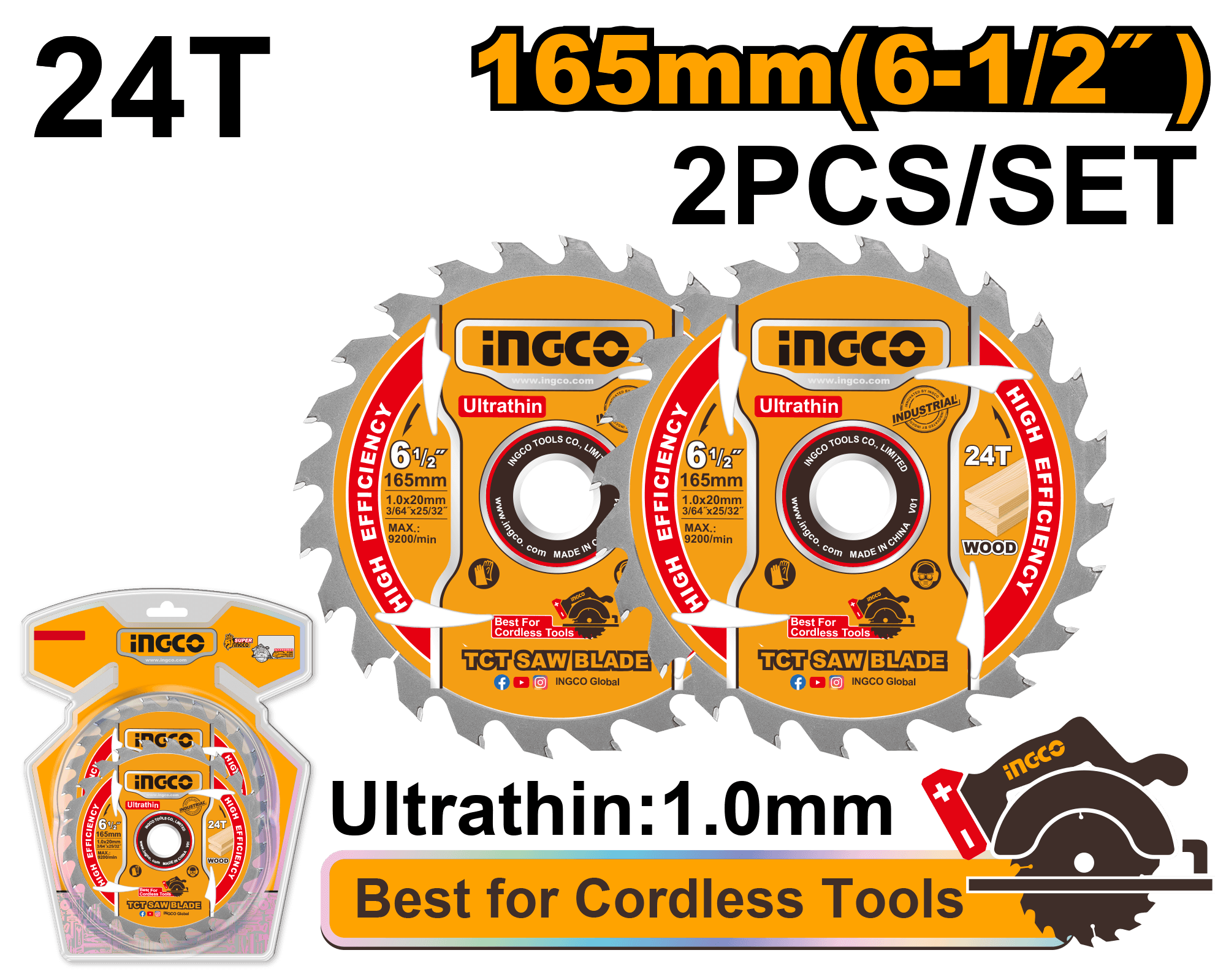 Disc Widia Lemn 140mm Ultra Subtire pentru Circular pe Acumulator 2buc/set