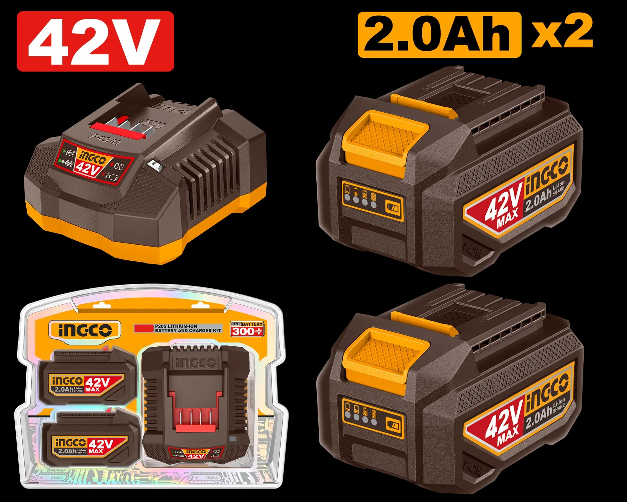Baterie (Acumulator) 42V 2Ah Set 2 buc cu Incarcator