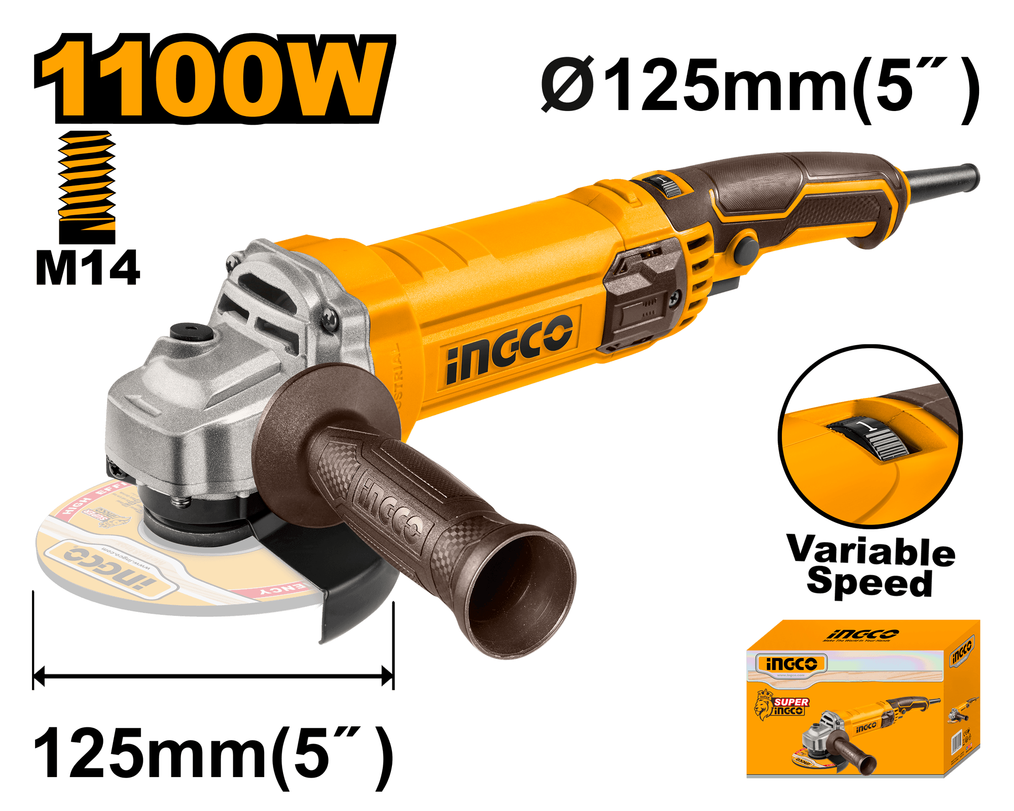 Flex Unghiular 125mm Turatie Variabila 1100W