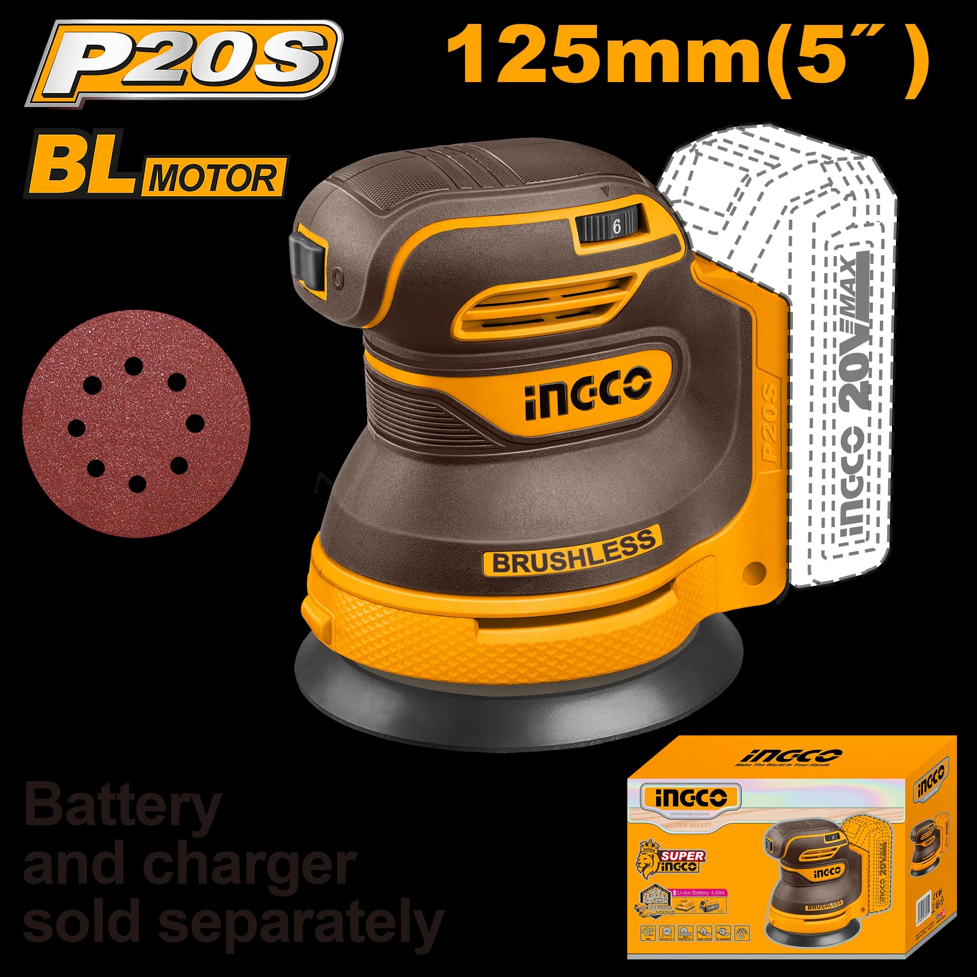 Slefuitor 20V 125mm Industrial
