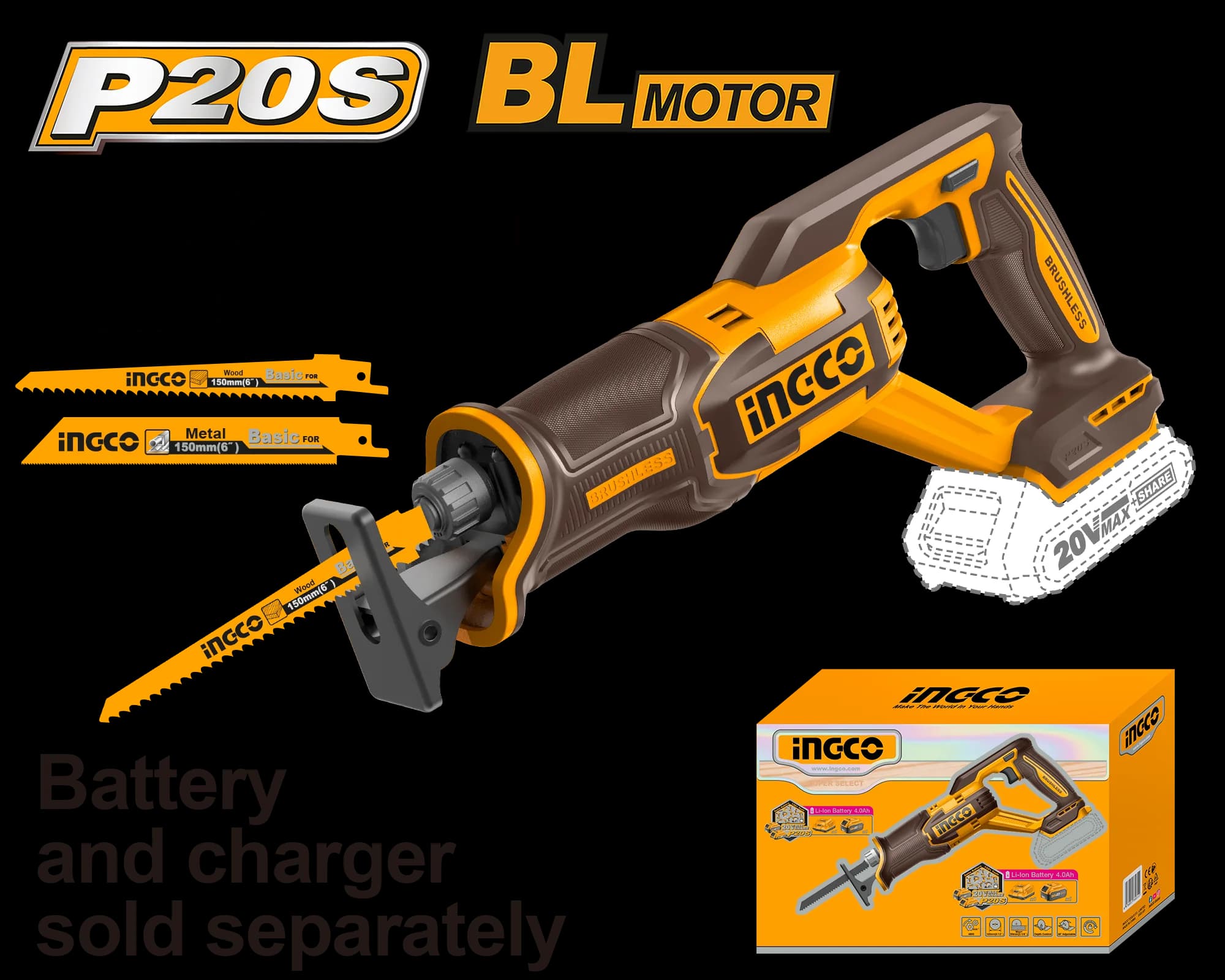 Fierastrau Sabie 20V Motor BL