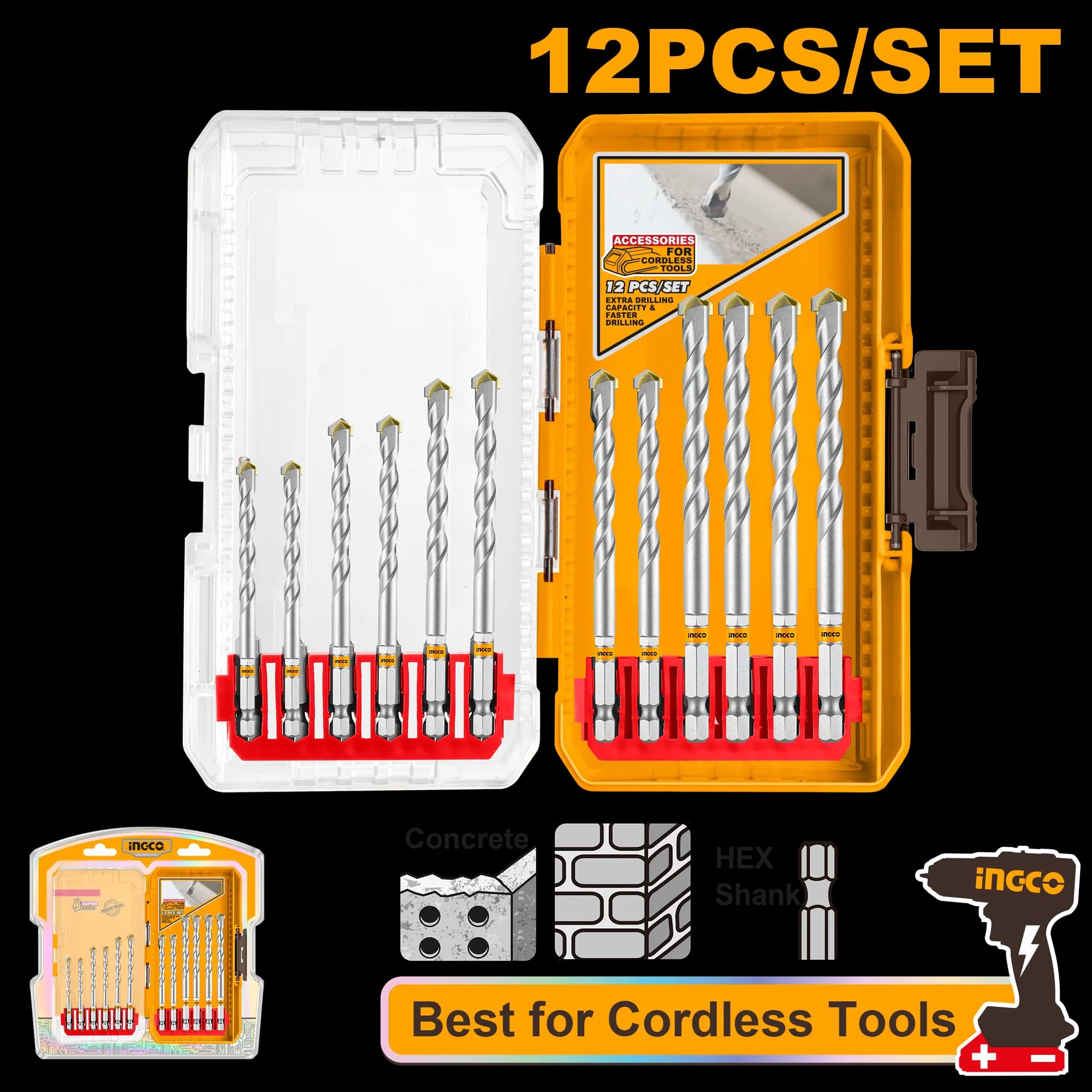 Burghie pentru Beton Set 12buc