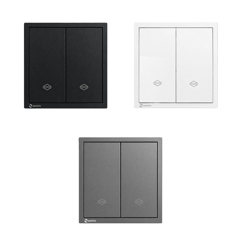 Intrerupator 2 clapete cap-scara  16A, 250V, 80 x 80 mm ALB