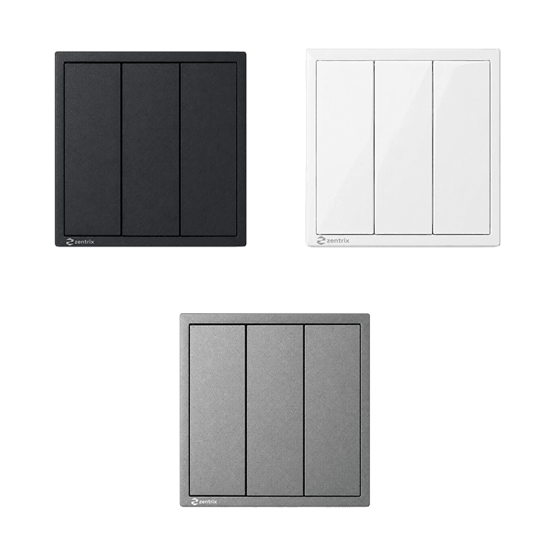 Intrerupator 3 clapete simplu  16A, 250V, 80 x 80 mm ALB