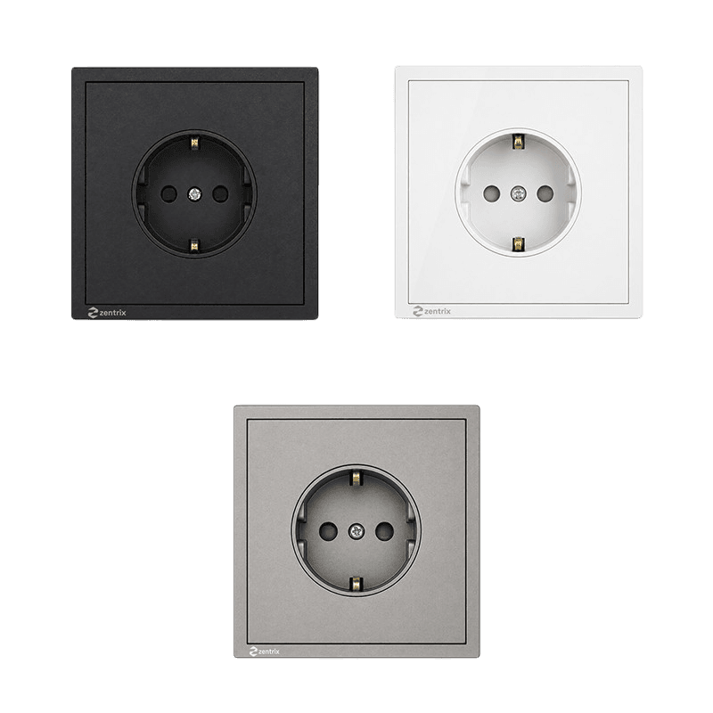 Priza simpla cu Impamantare  16A, 250V, 80 x 80 mm ALBA