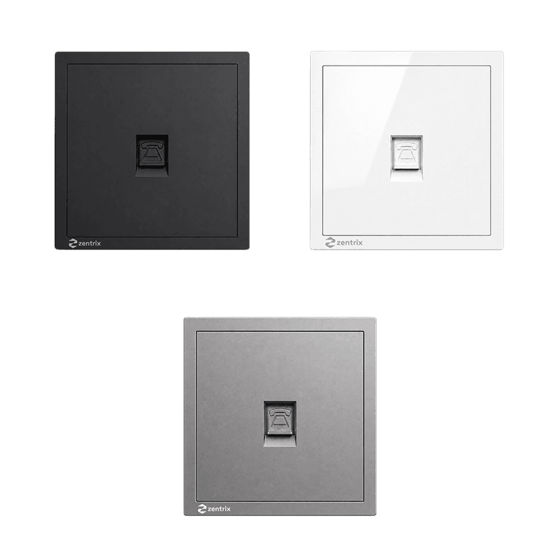Priza telefon  80 x 80 mm GRI