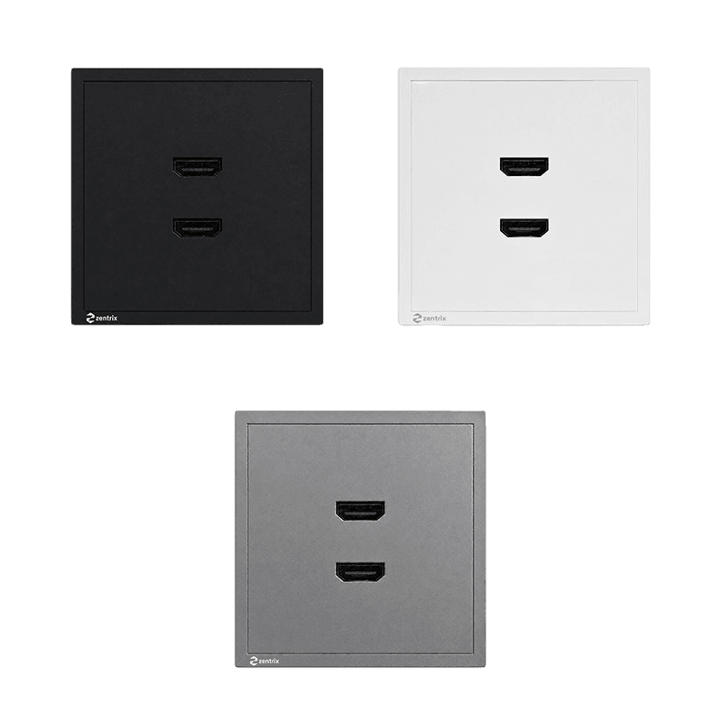 Priza dubla HDMI  80 x 80 mm GRI