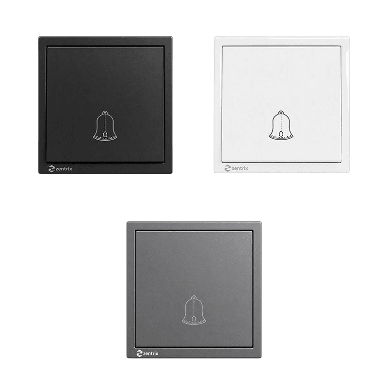 Buton sonerie 16A, 250V, 80 x 80 mm NEGRU
