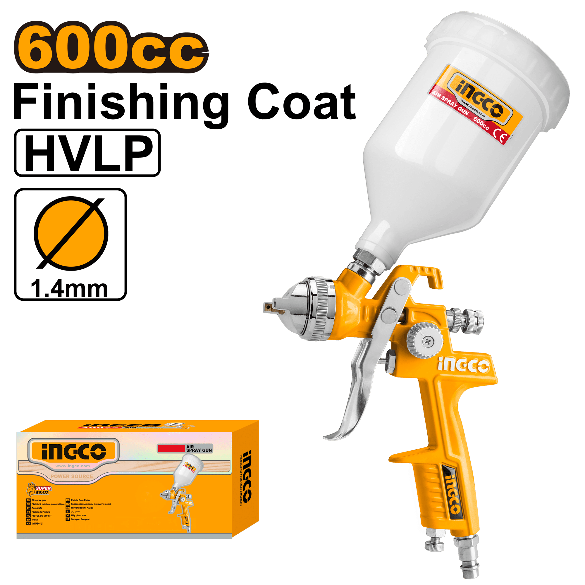 Pistol Vopsit HVLP Vas Plastic Sus 600cc