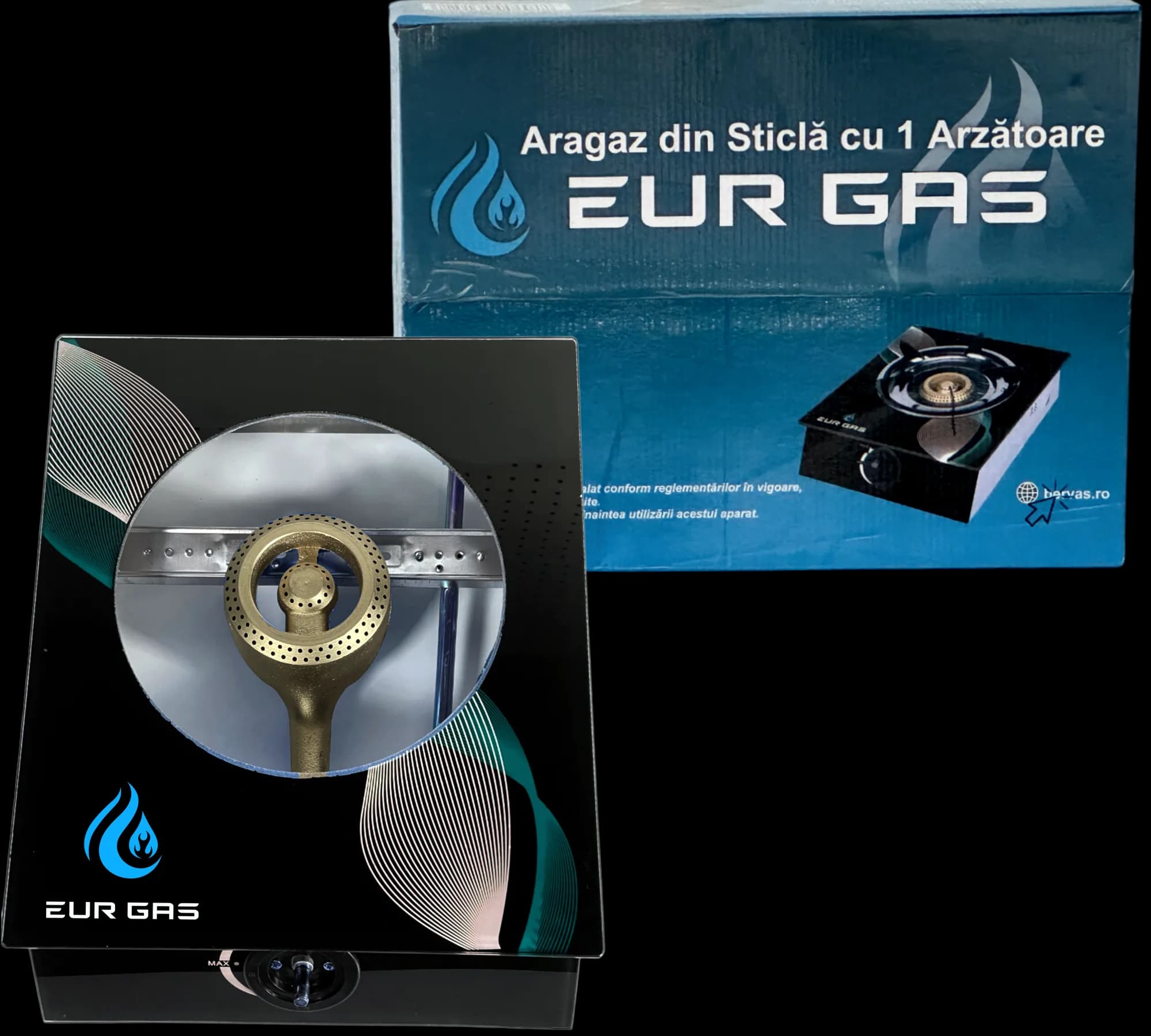 Aragaz Exterior EurGas Sticla cu 1 Arazator 1 Q