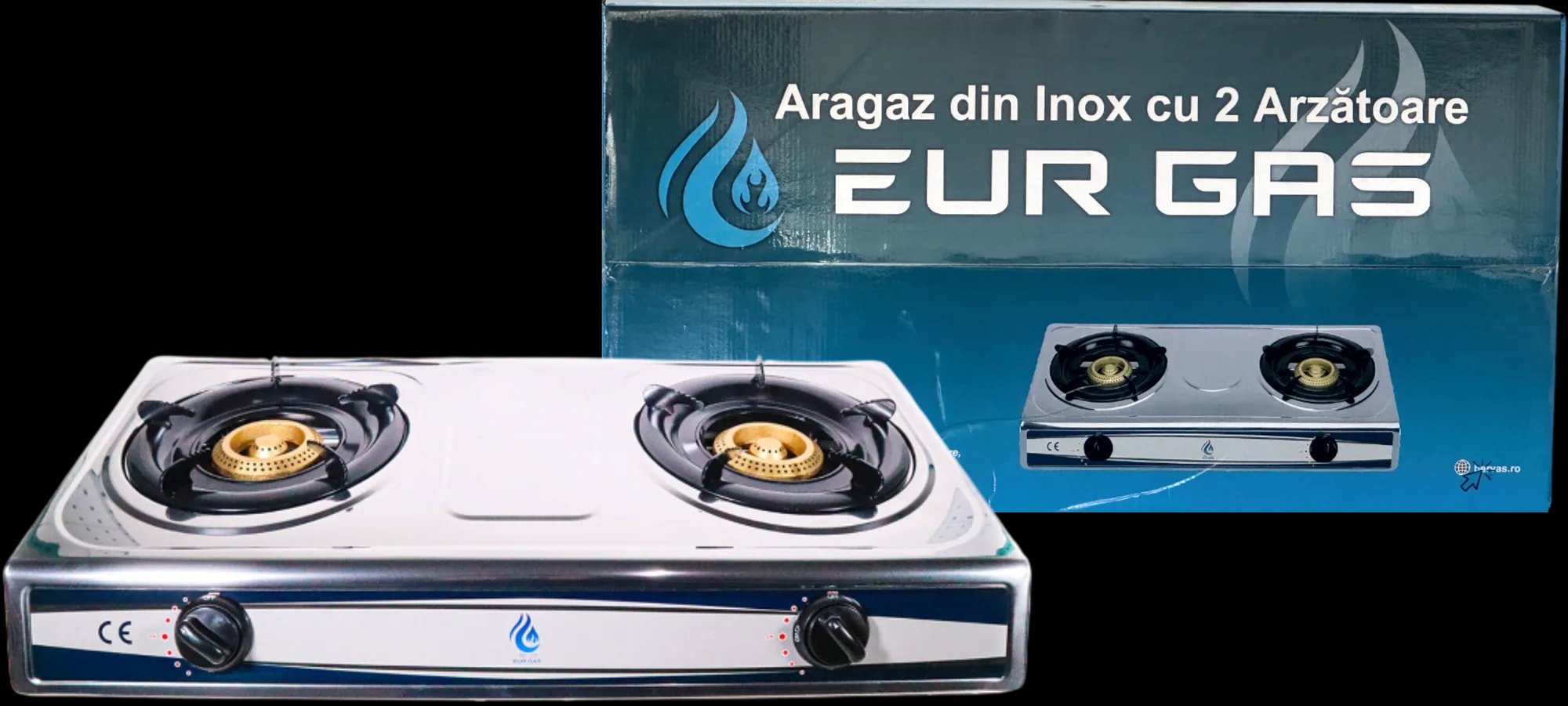 Aragaz Exterior EurGas Inox cu 2 Arzatoare 2 Q