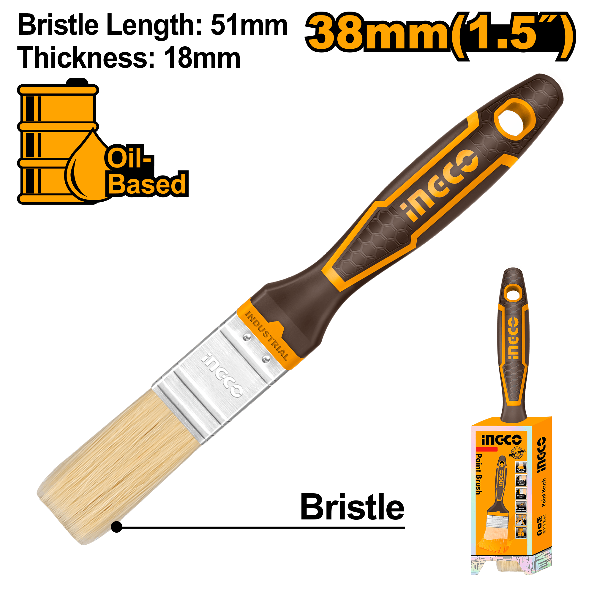 Pensula 38mm cu Maner Cauciucat