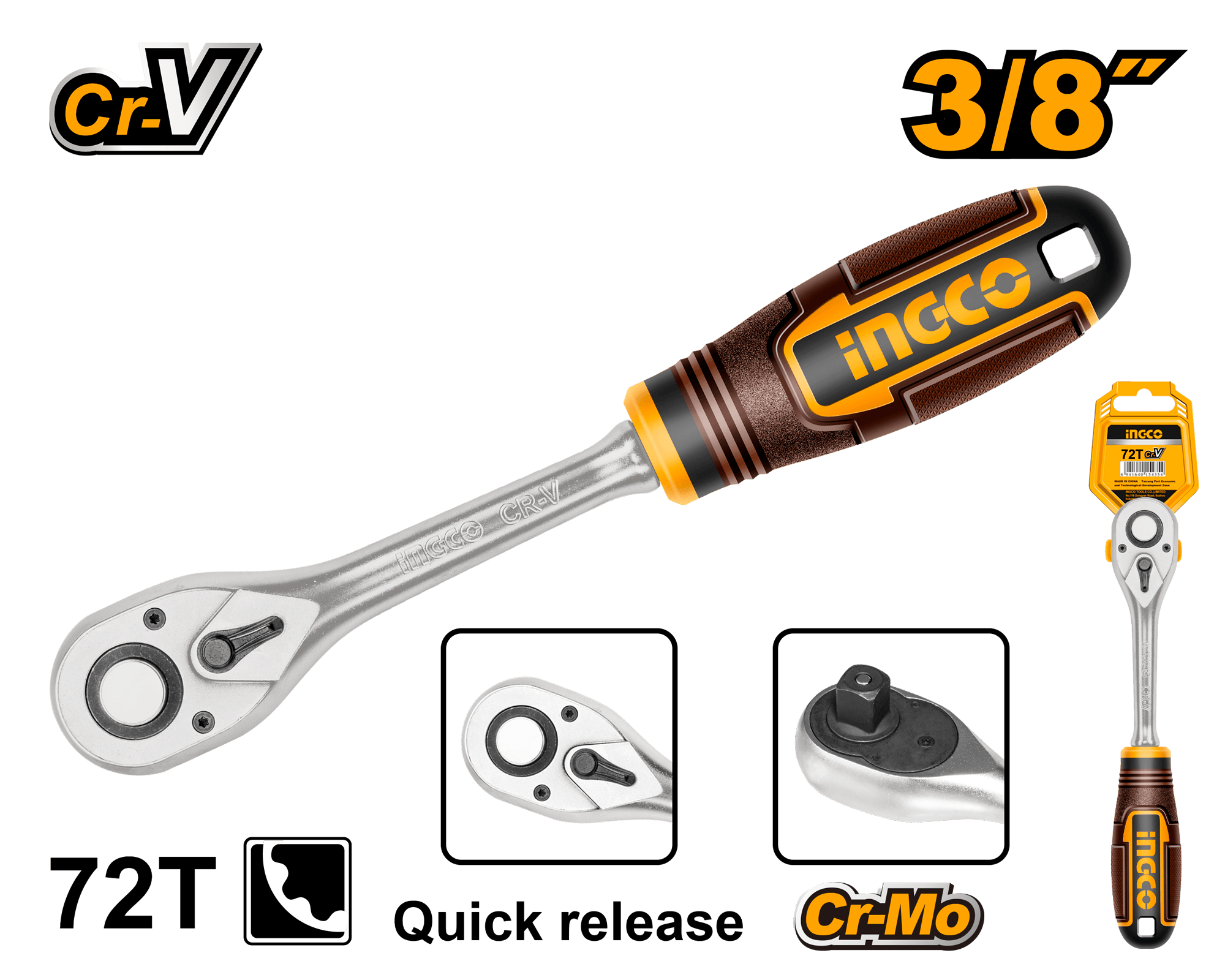Antrenor cu Clichet Tubulare Curbat 1/2 72T Cr-V