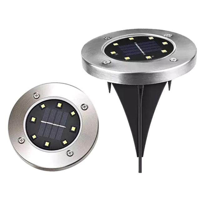 Lampa Solara cu 8 Leduri Montaj in Sol (4pcs/cutie }