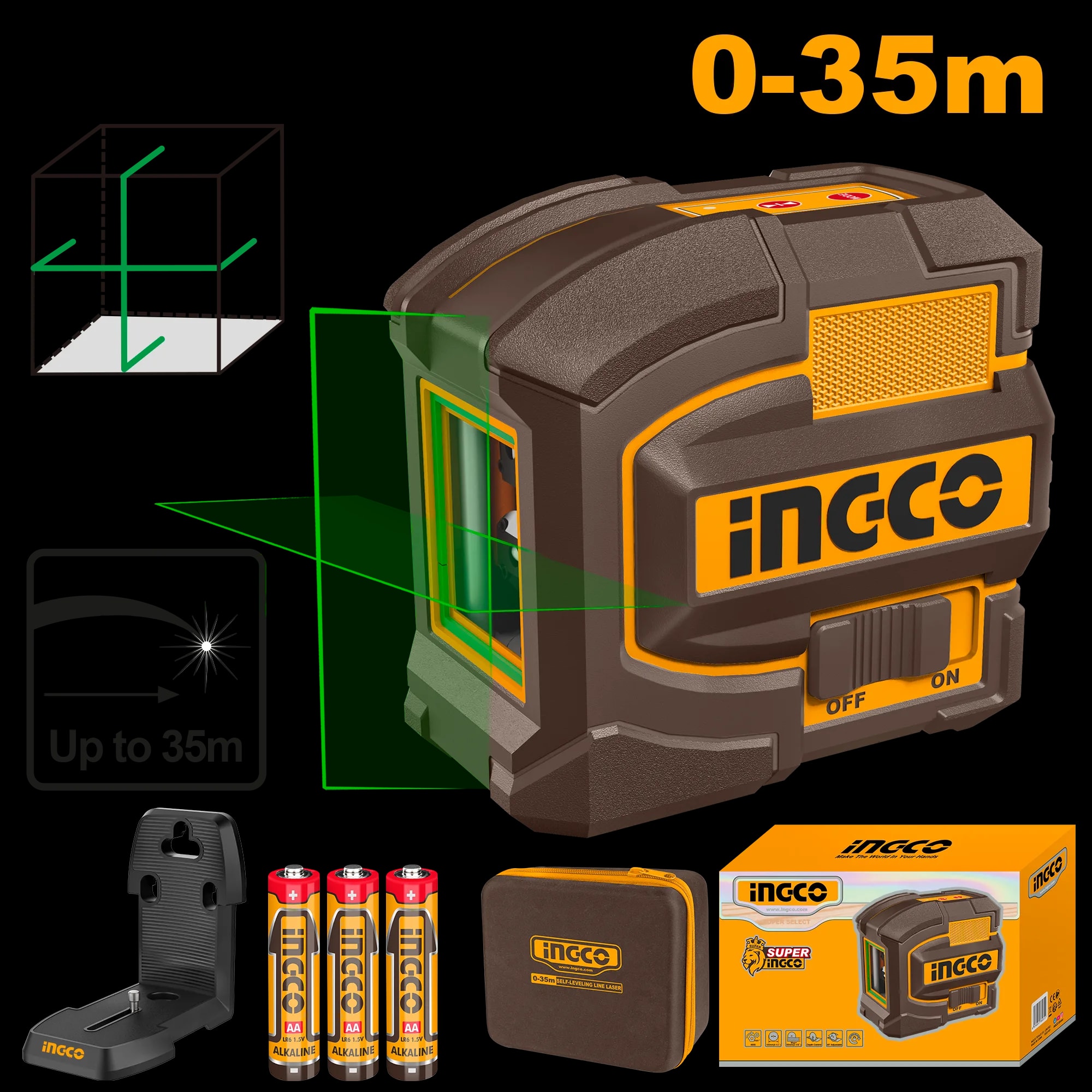 Nivela cu Laser Rosu cu Autonivelare 0-35m