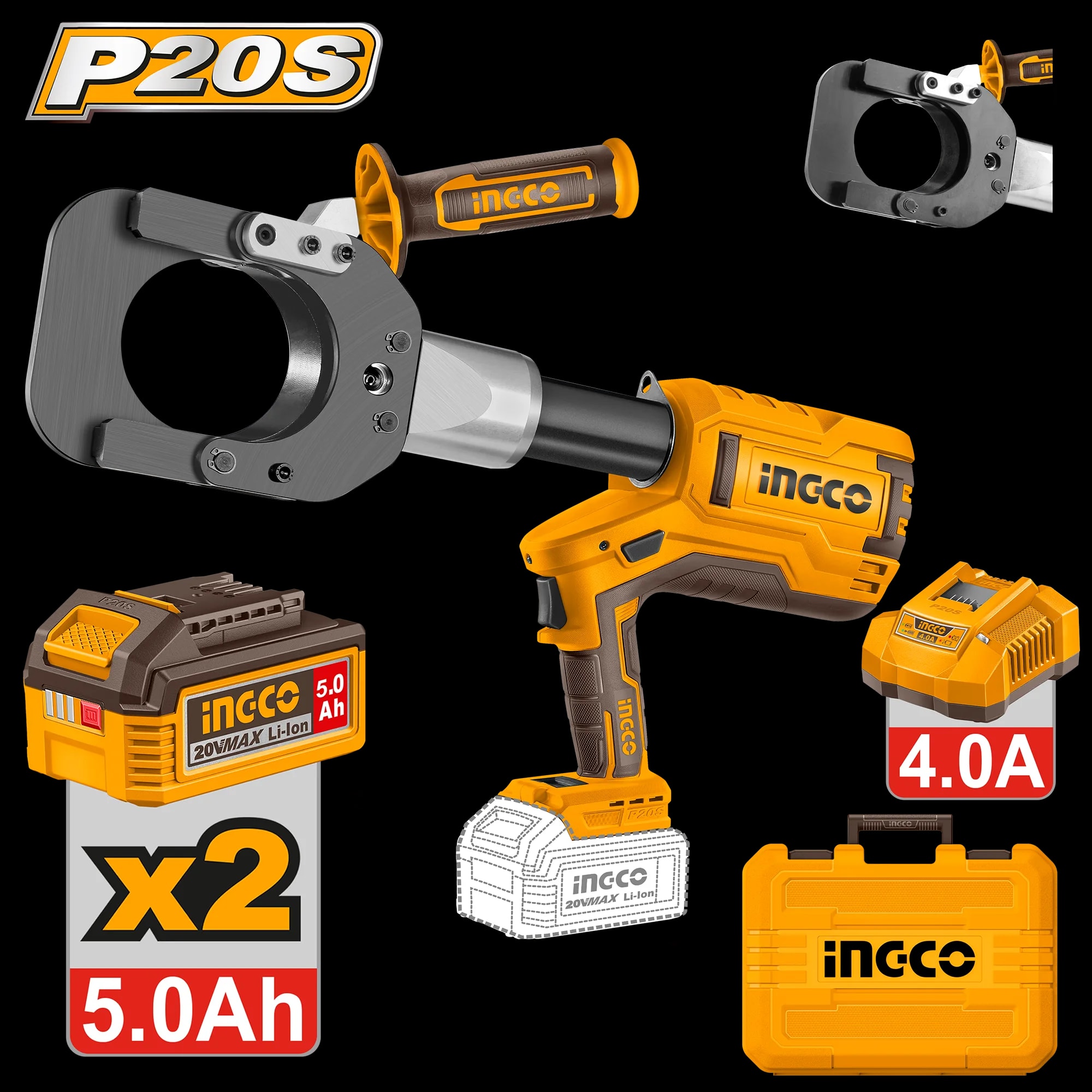 Presa pentru Taiere Cablu 85mm cu 2 Acumulatori