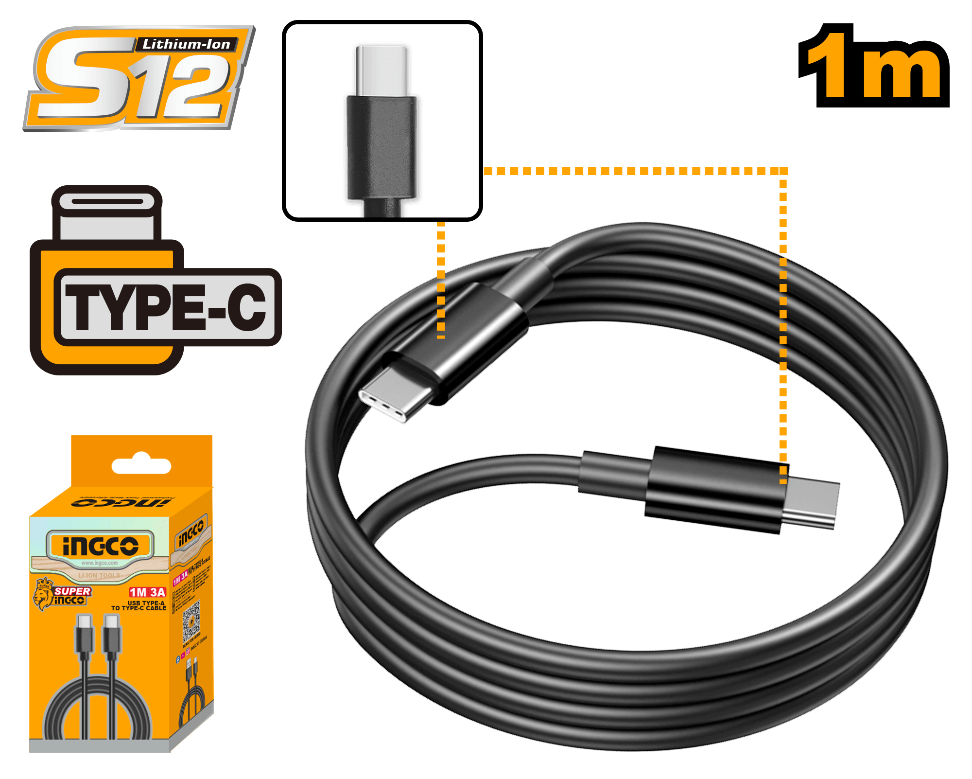 Cablu Incarcare USB-C la USB-C 1m