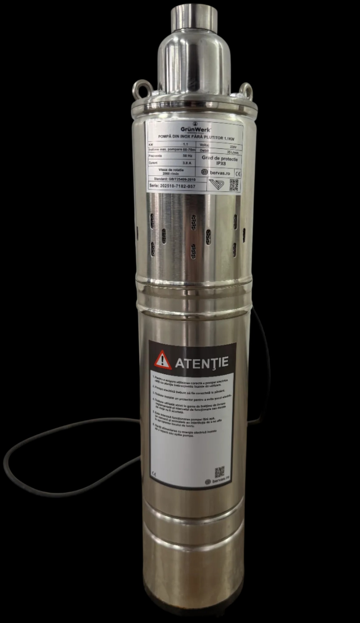 Pompa Inox 1.1kw cu Snec Fara Plutitor GW