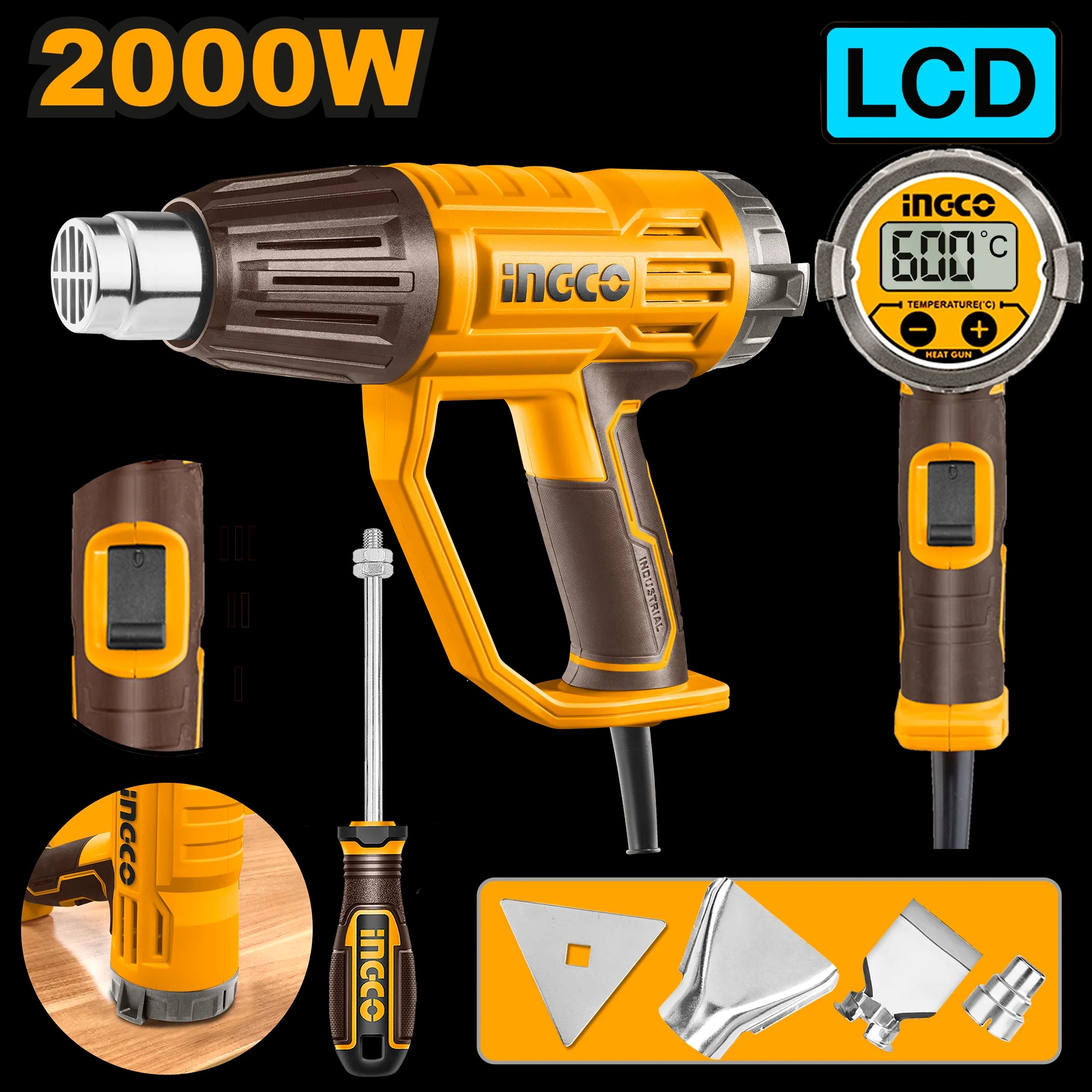 Pistol cu Aer Cald 2000W cu Afisaj Digital