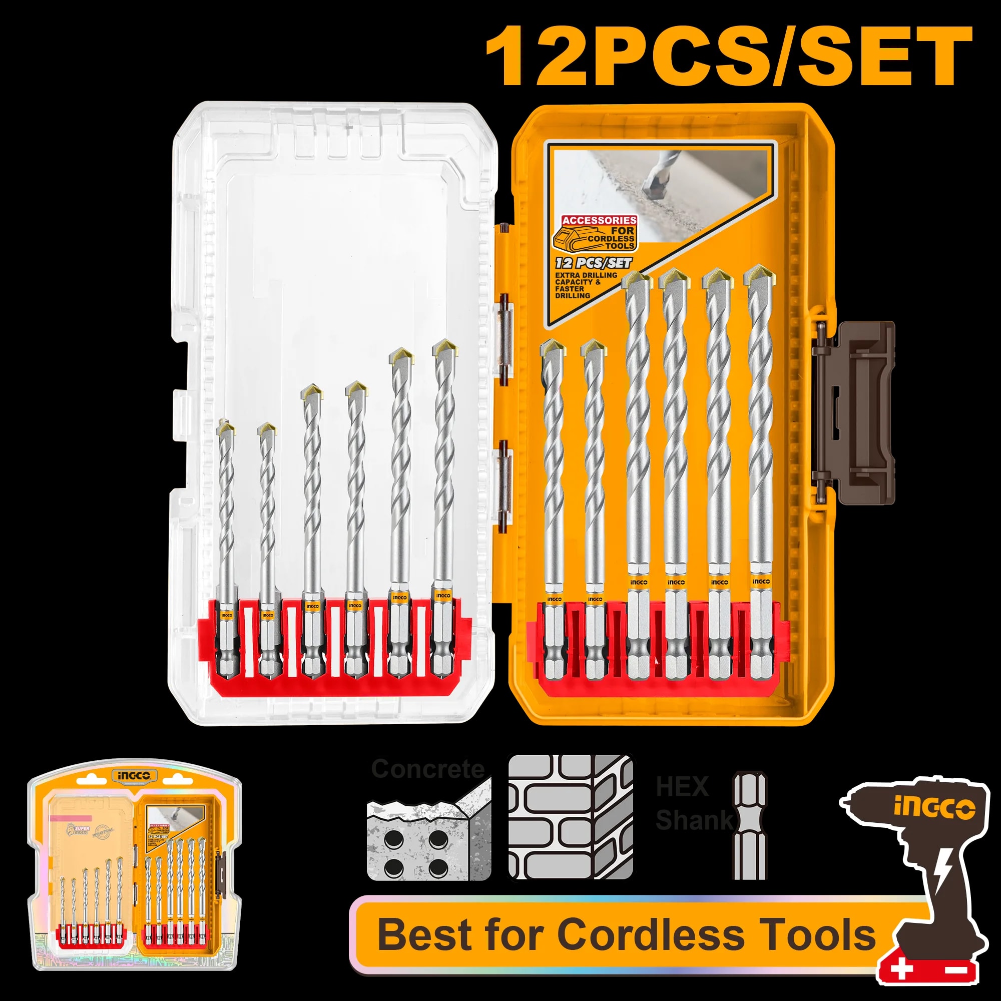 Burghie pentru Beton Set 12buc